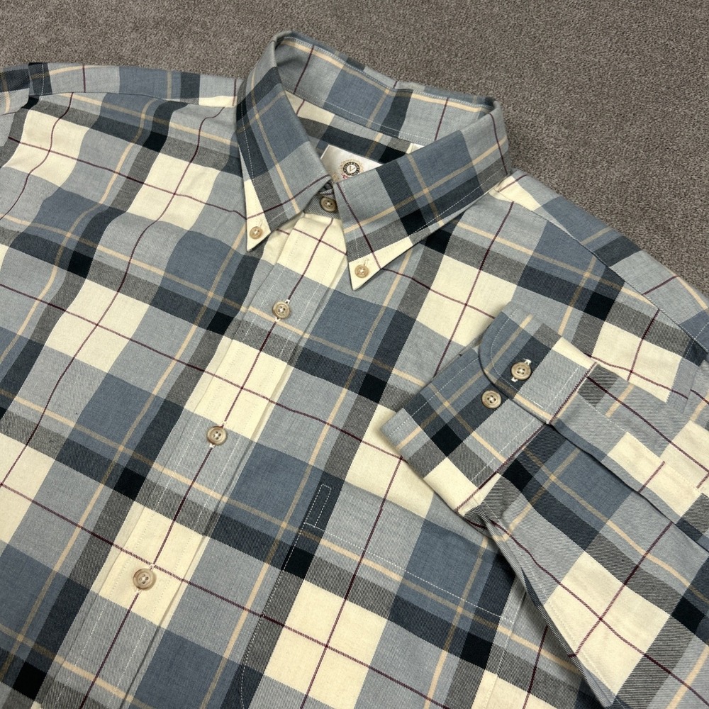 Viyella Shirt Mens XL Plaid Button Down Cotton Wool Blend Long Sleeve Pocket